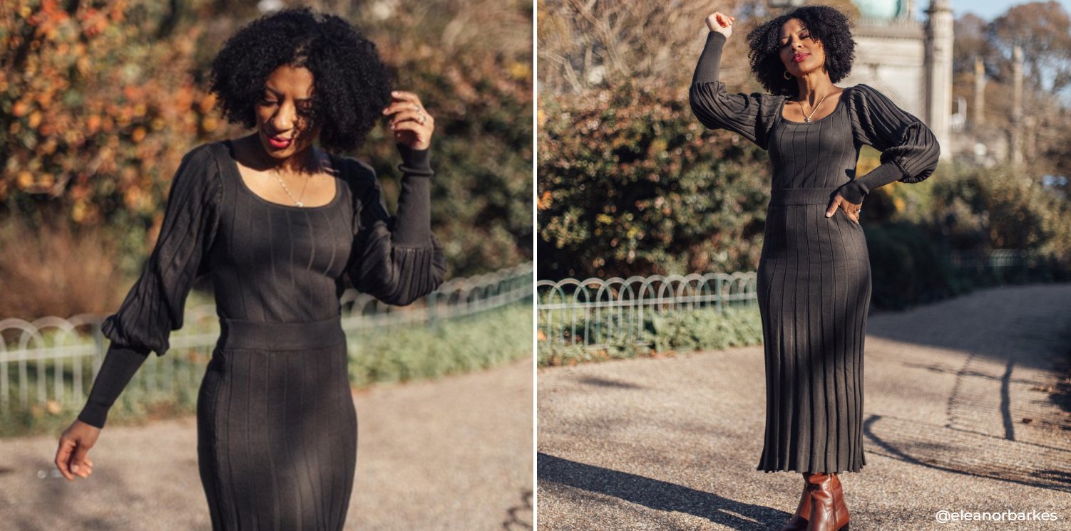 Striped Puff Sleeve Top & Midi Skirt