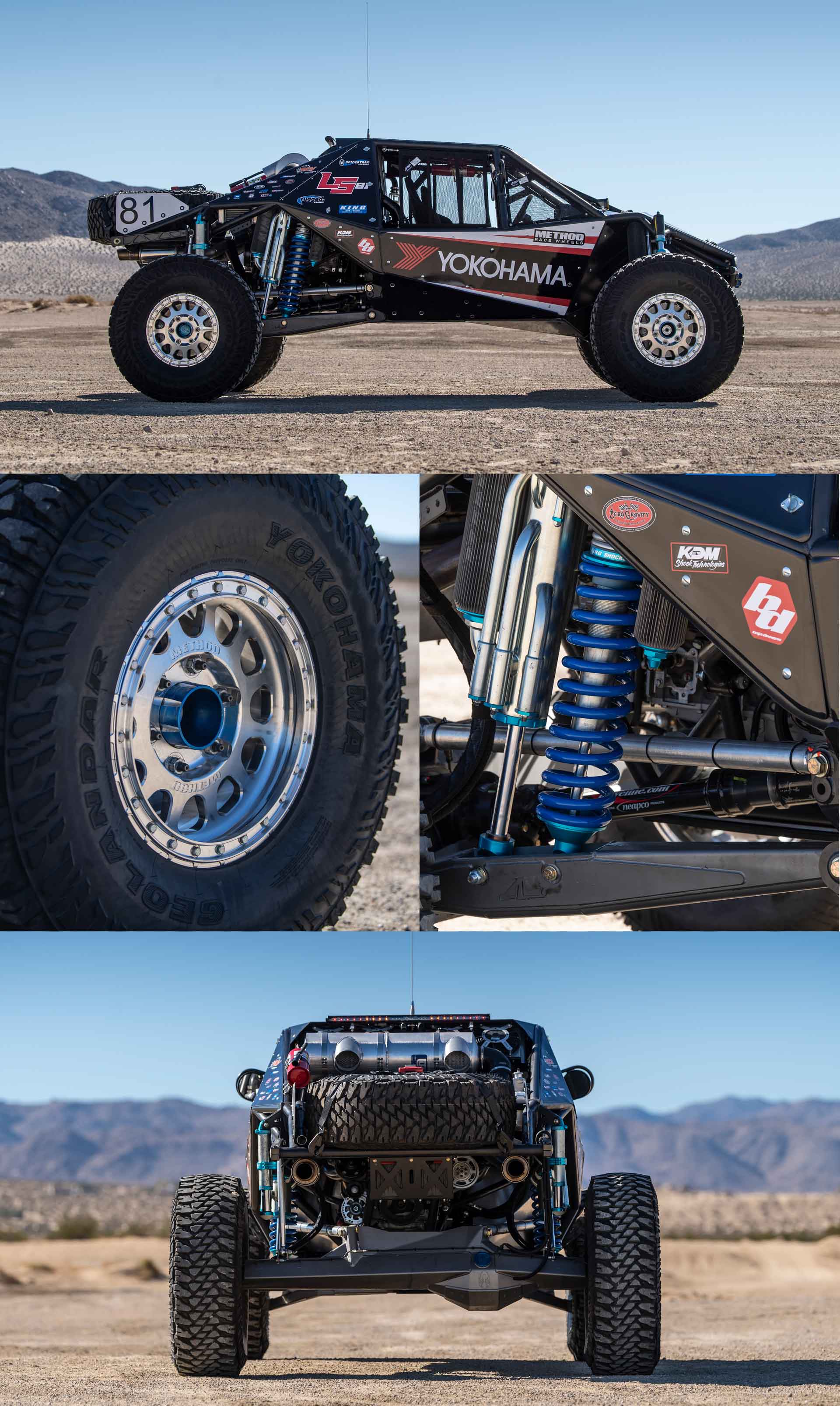 Levi Shirley's Ultra 4 4400 class vehicle offroad at King of The Hammers on Method Race Wheels 103 beadlock wheels.