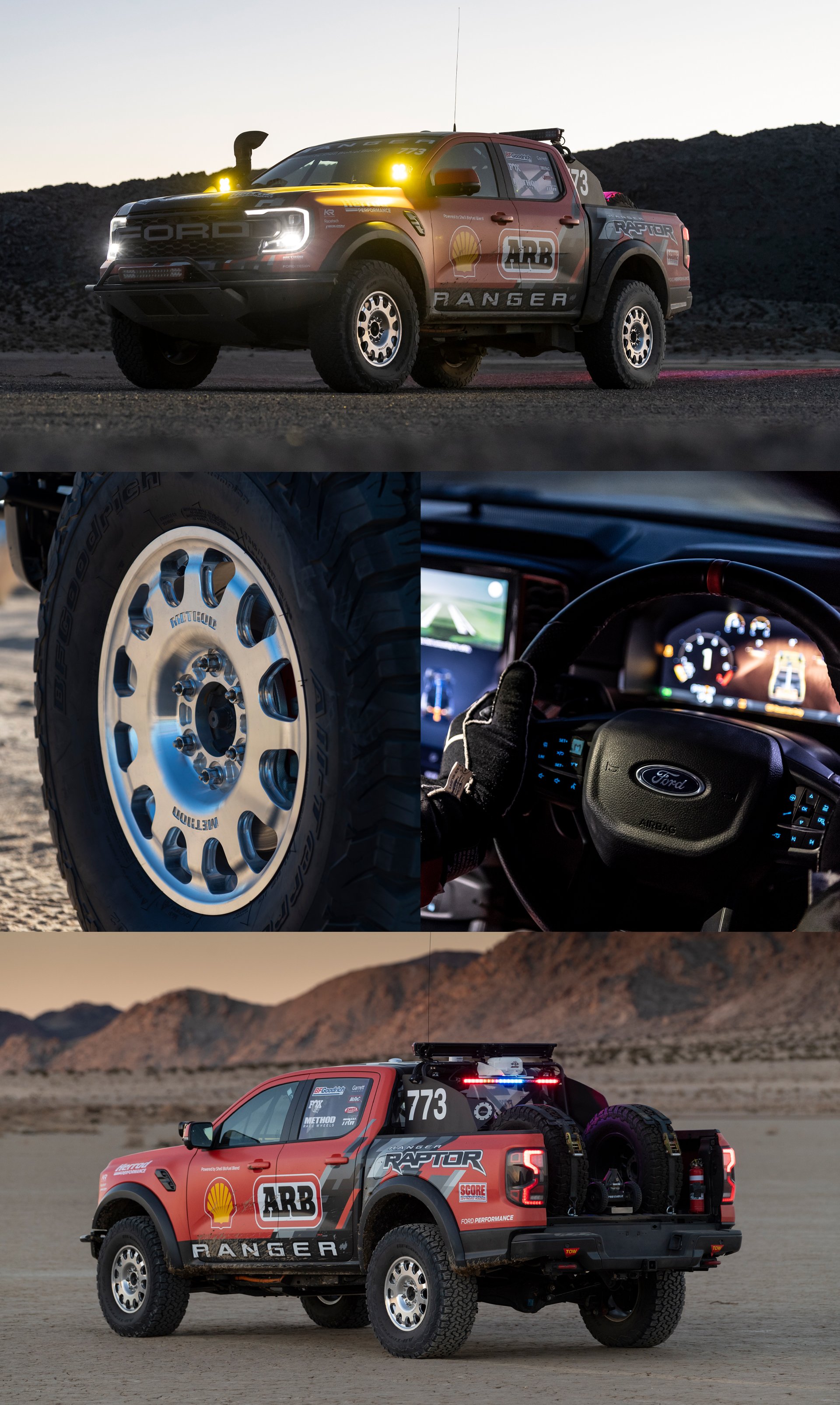 For Performance race ready Ranger Raptor offroad on Method Race Wheels 207 Foged Bead Grip wheels.