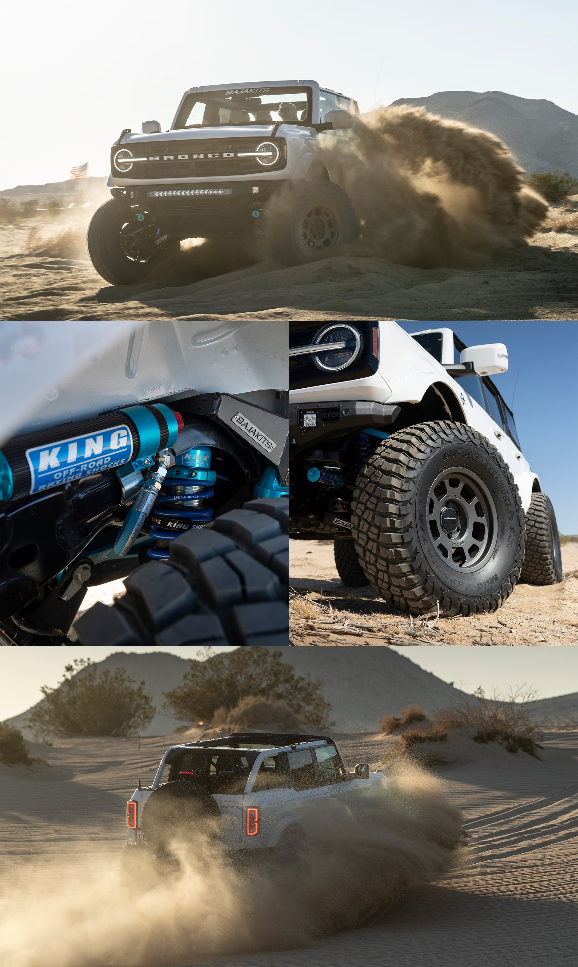 Baja Kits' Outer Banks Ford Bronco offroad on Method Race Wheels 705 Bead Grip wheels.