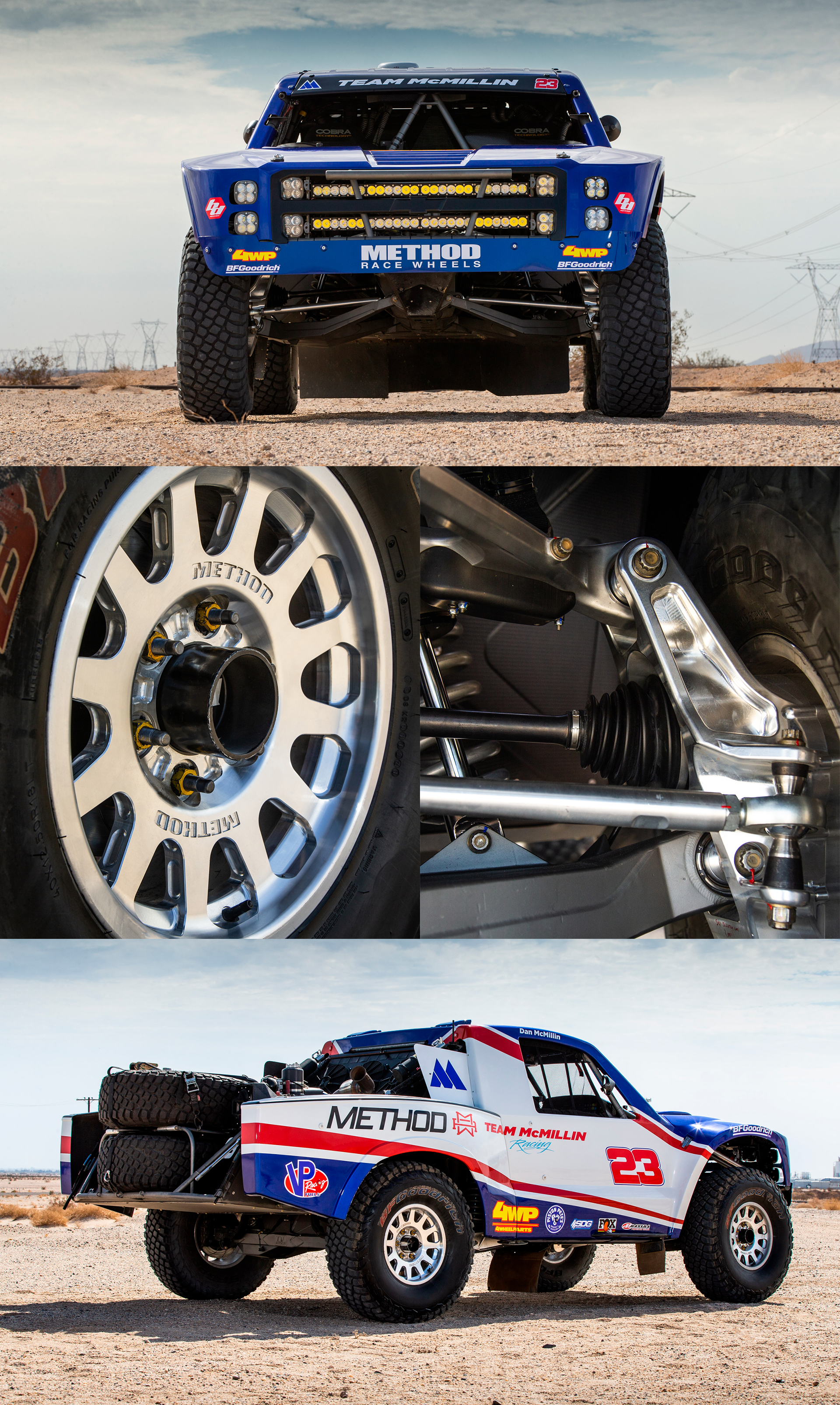 Dan McMillin's trophy truck offroad on Method Race Wheels 202 Forged Bead Grip wheels.