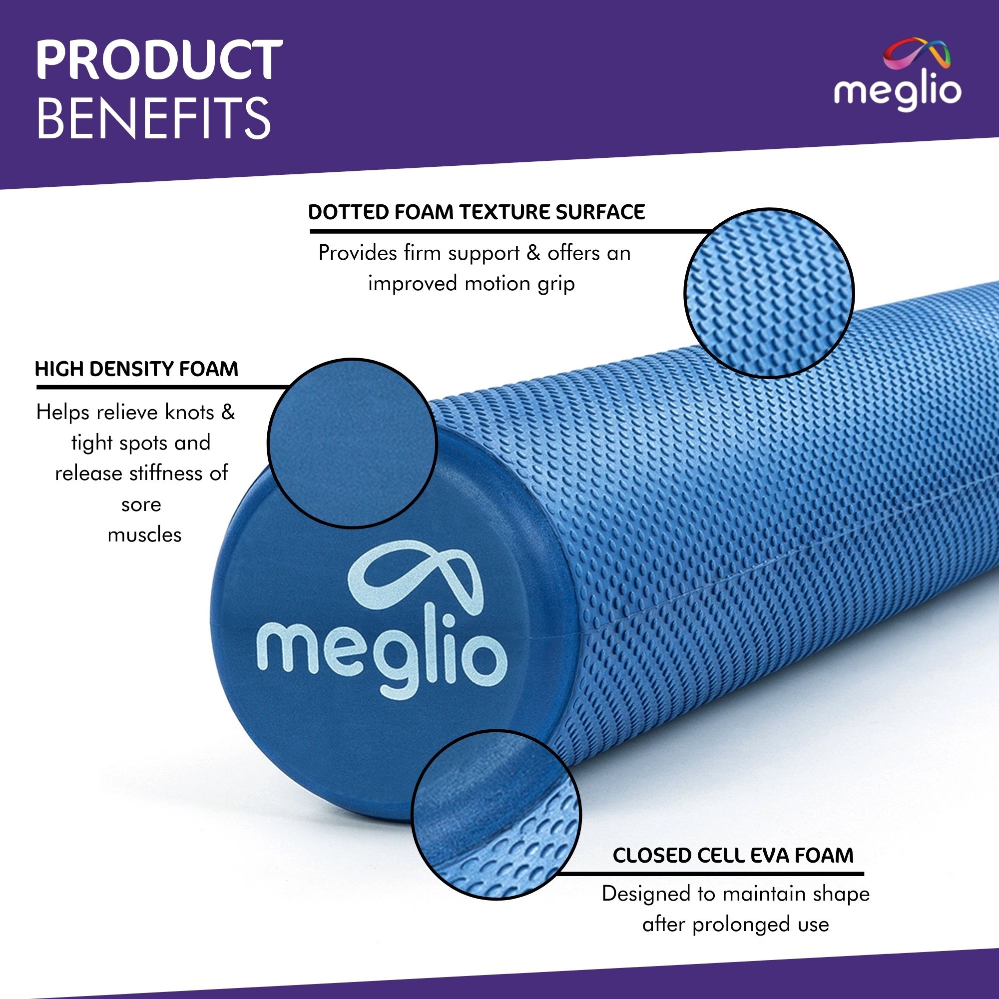 MEDIUM DENSITY FOAM ROLLER - EVA - 90CM X 10CM – Whiteley AllCare