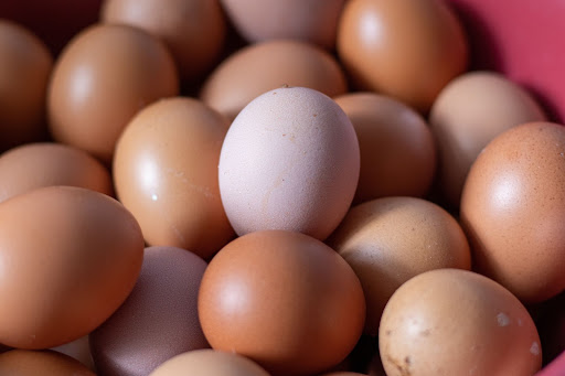 A bowl full of eggs. Eggs can be a good source of nutrients during pregnancy.