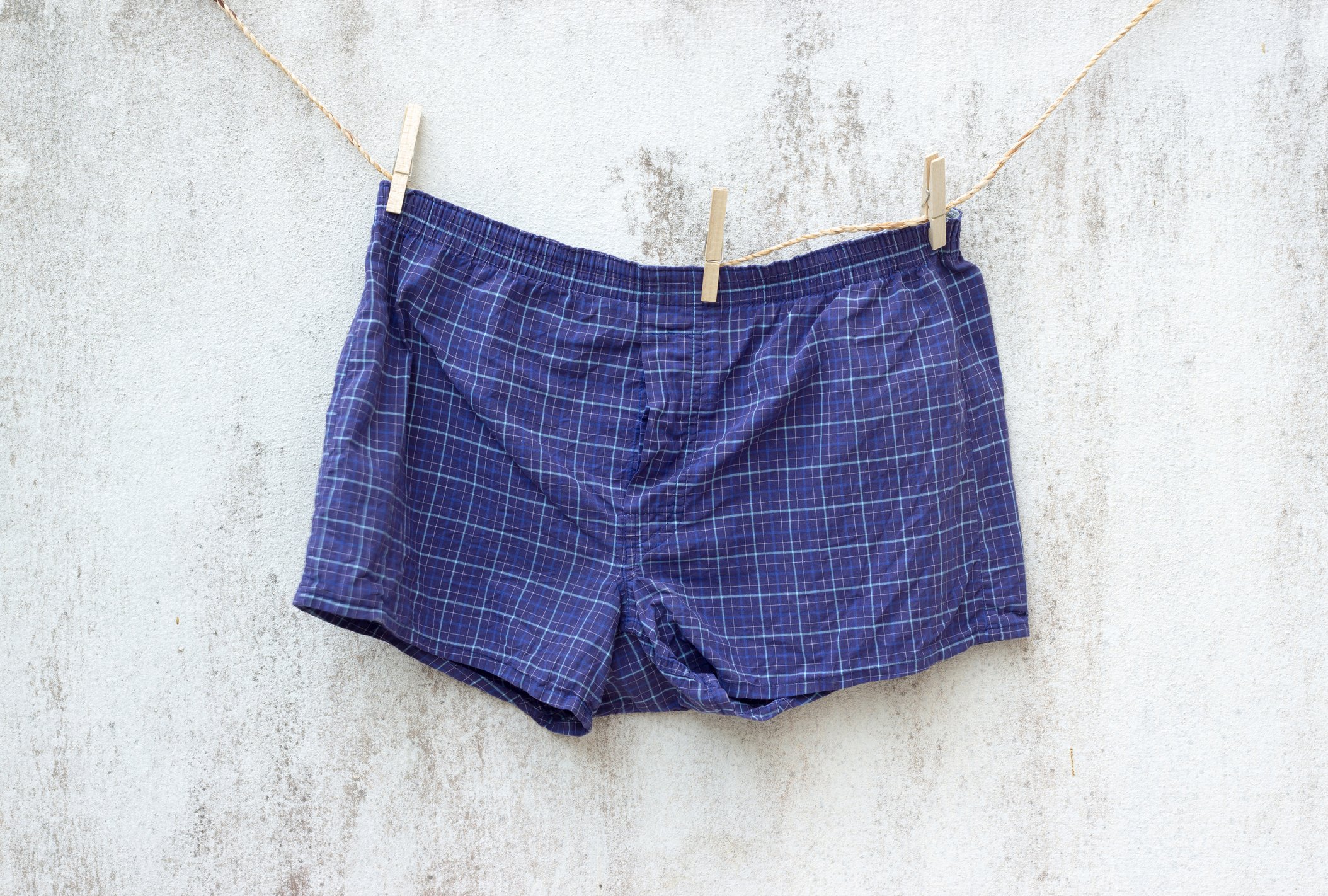 Blue boxer shorts