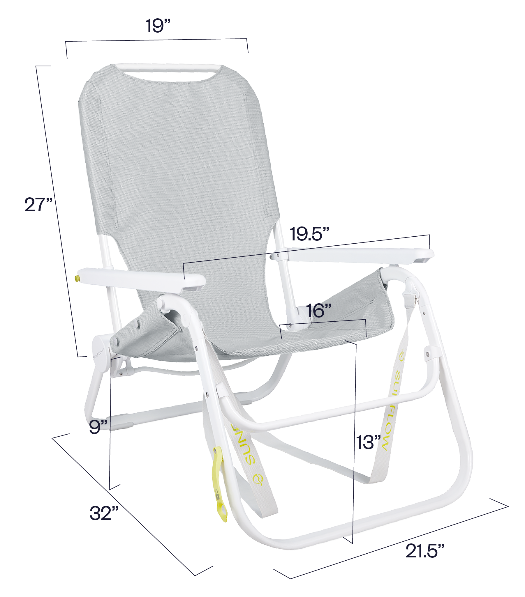 The LoveShackFancy Shore Thing Chair dimension measurements