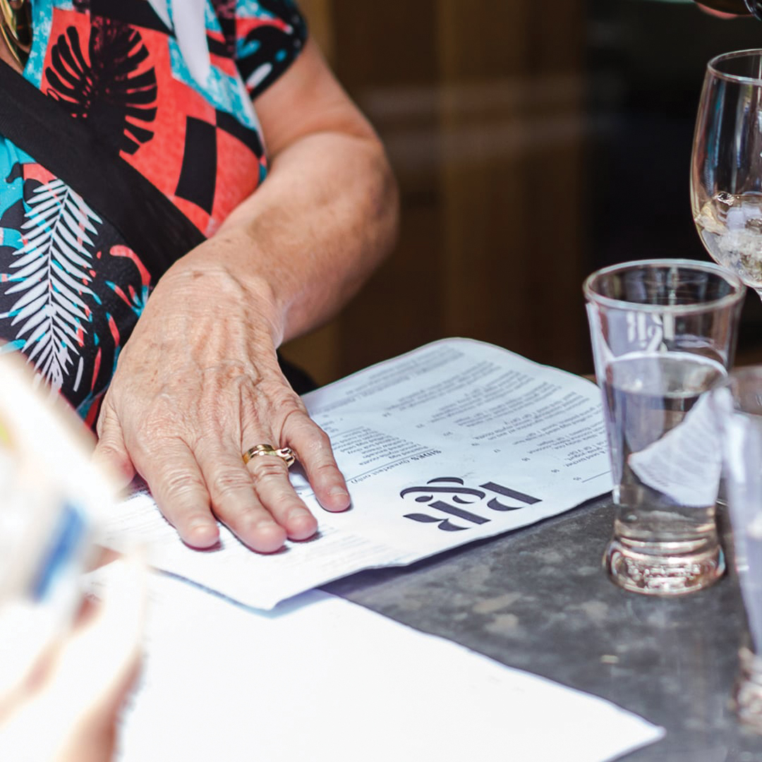 price list in a cafe