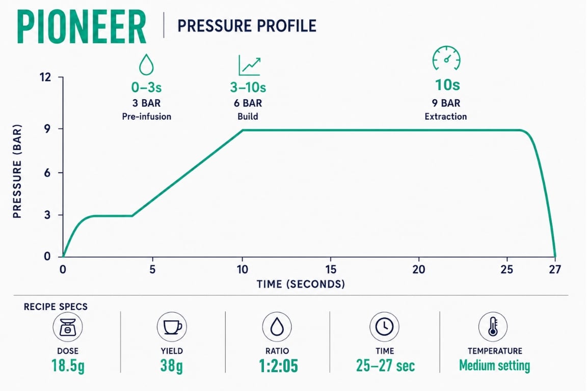 P&R Pioneer coffee pressure profile