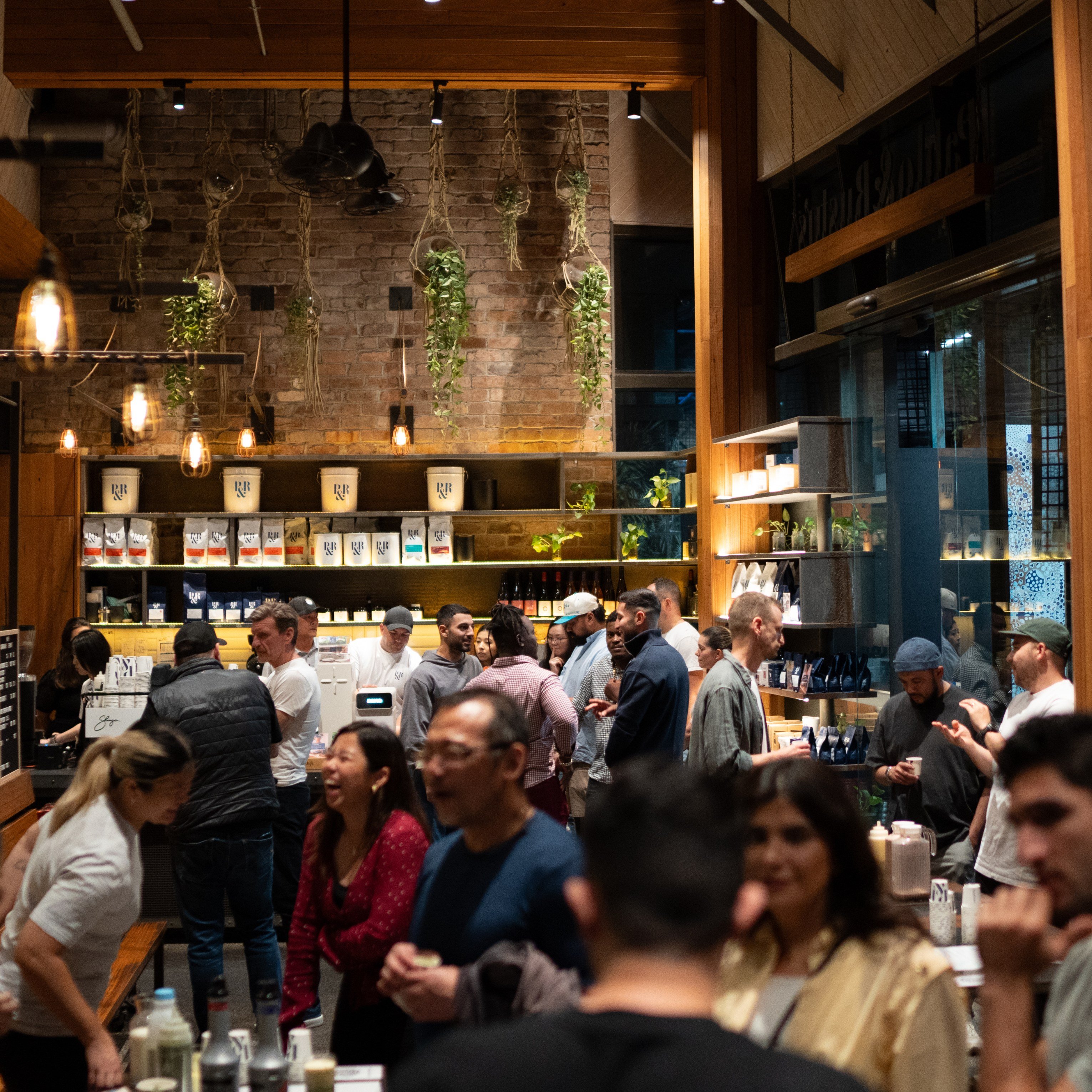 cafe goers and retail shelf