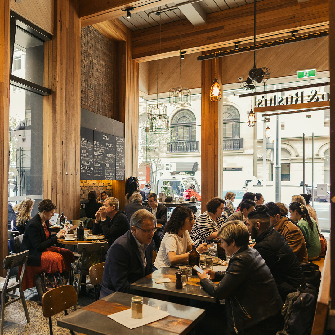 Busy P&R Cafe with customers drinking delicious coffee