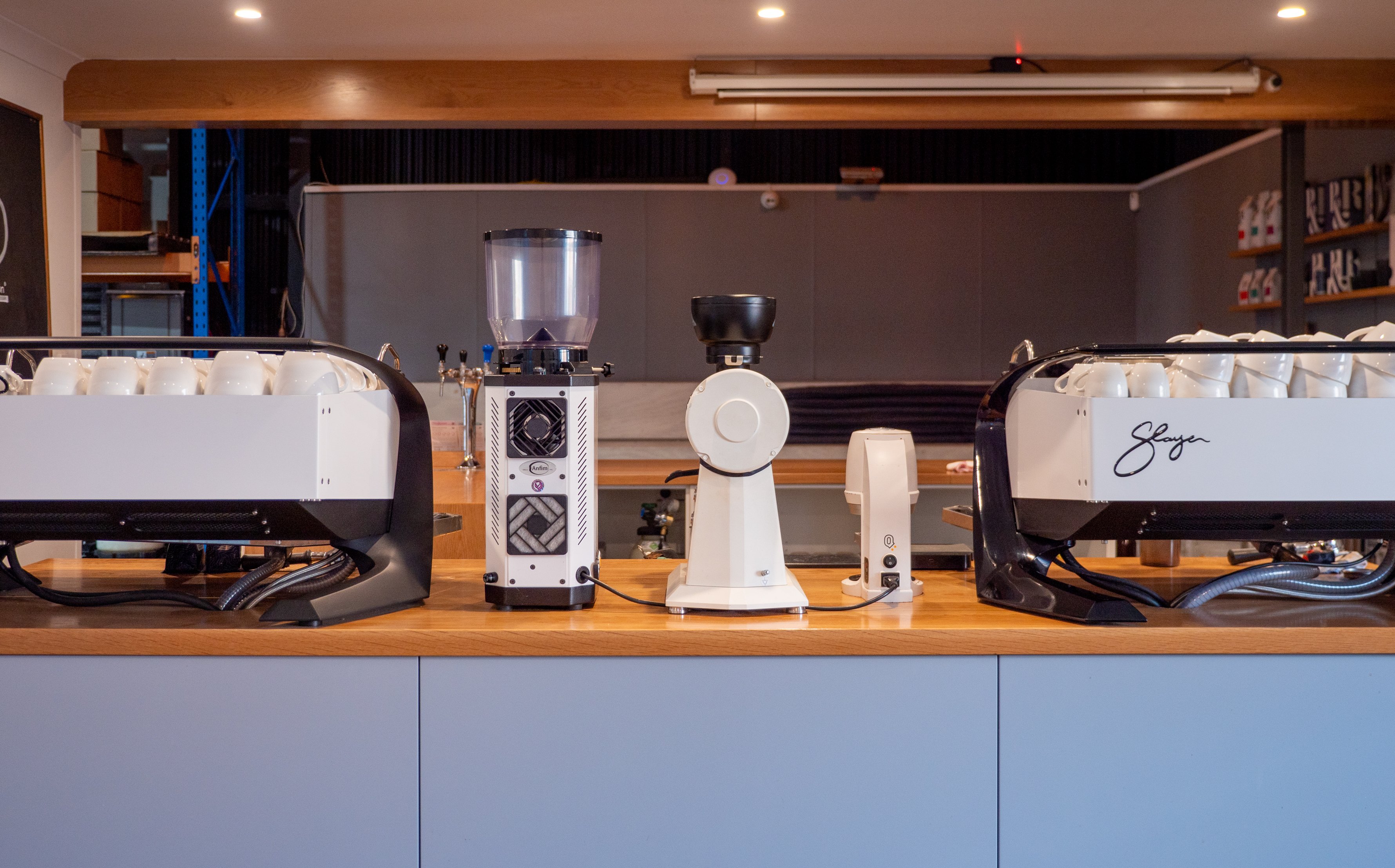 Coffee machine and grinder