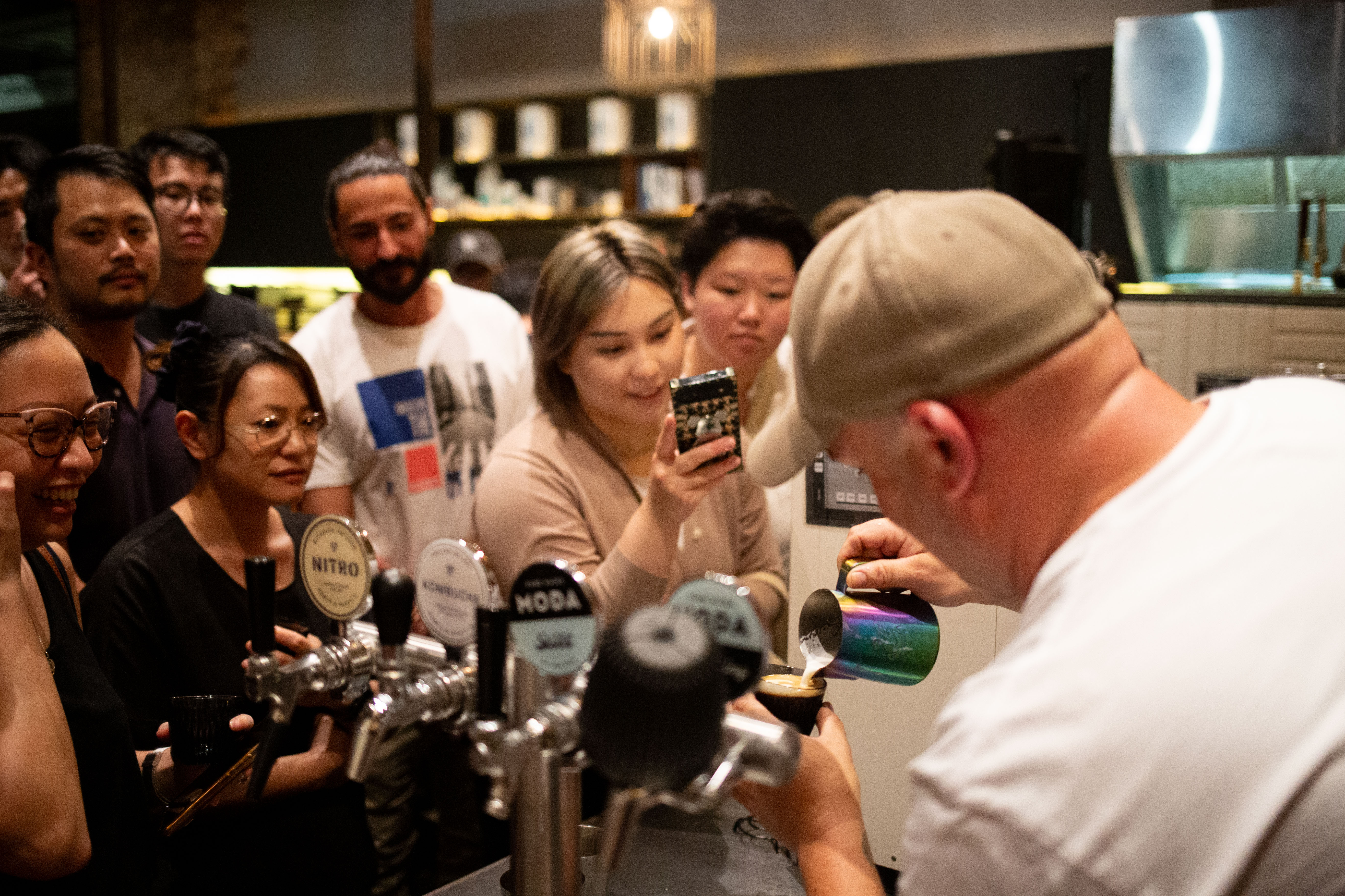 P&R Team showing the art of coffee brewing