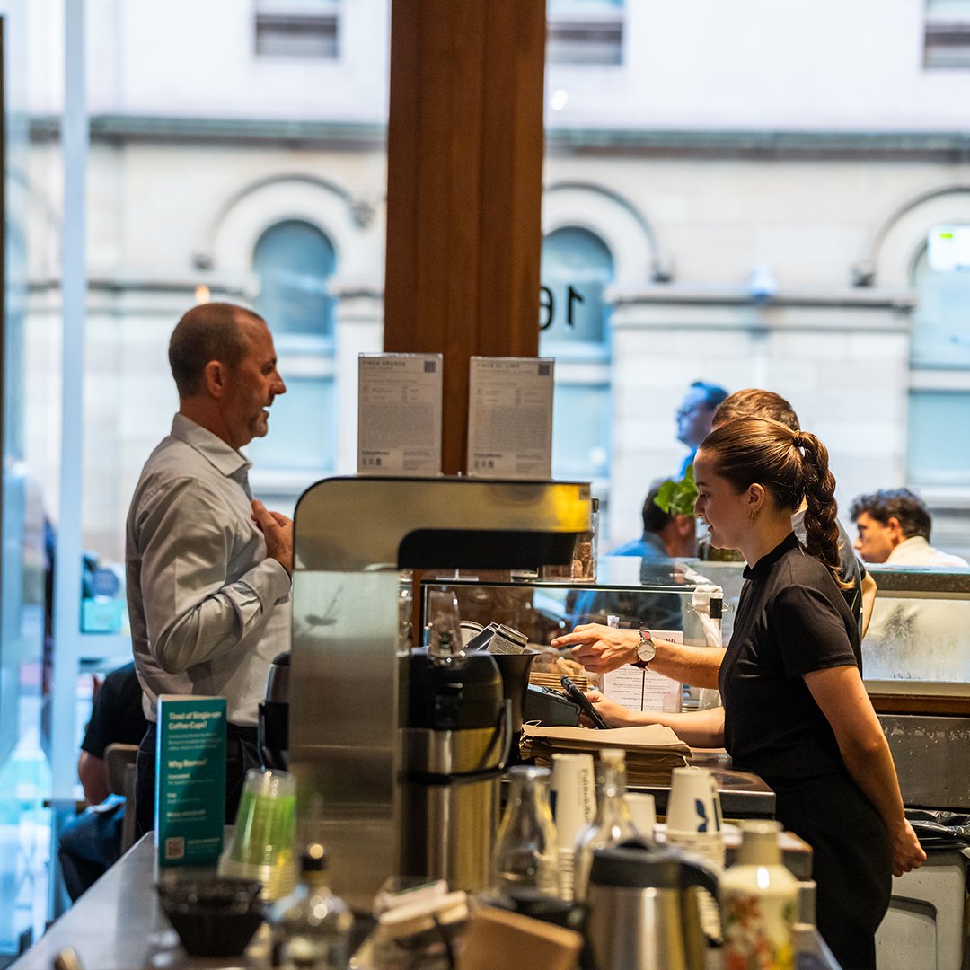 ordering coffee