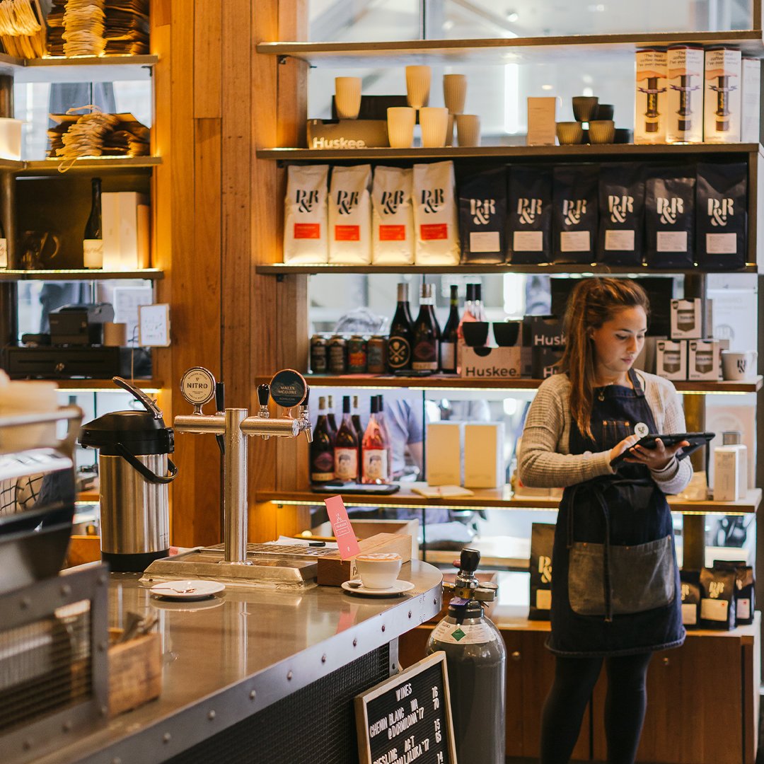 coffee on the shelves