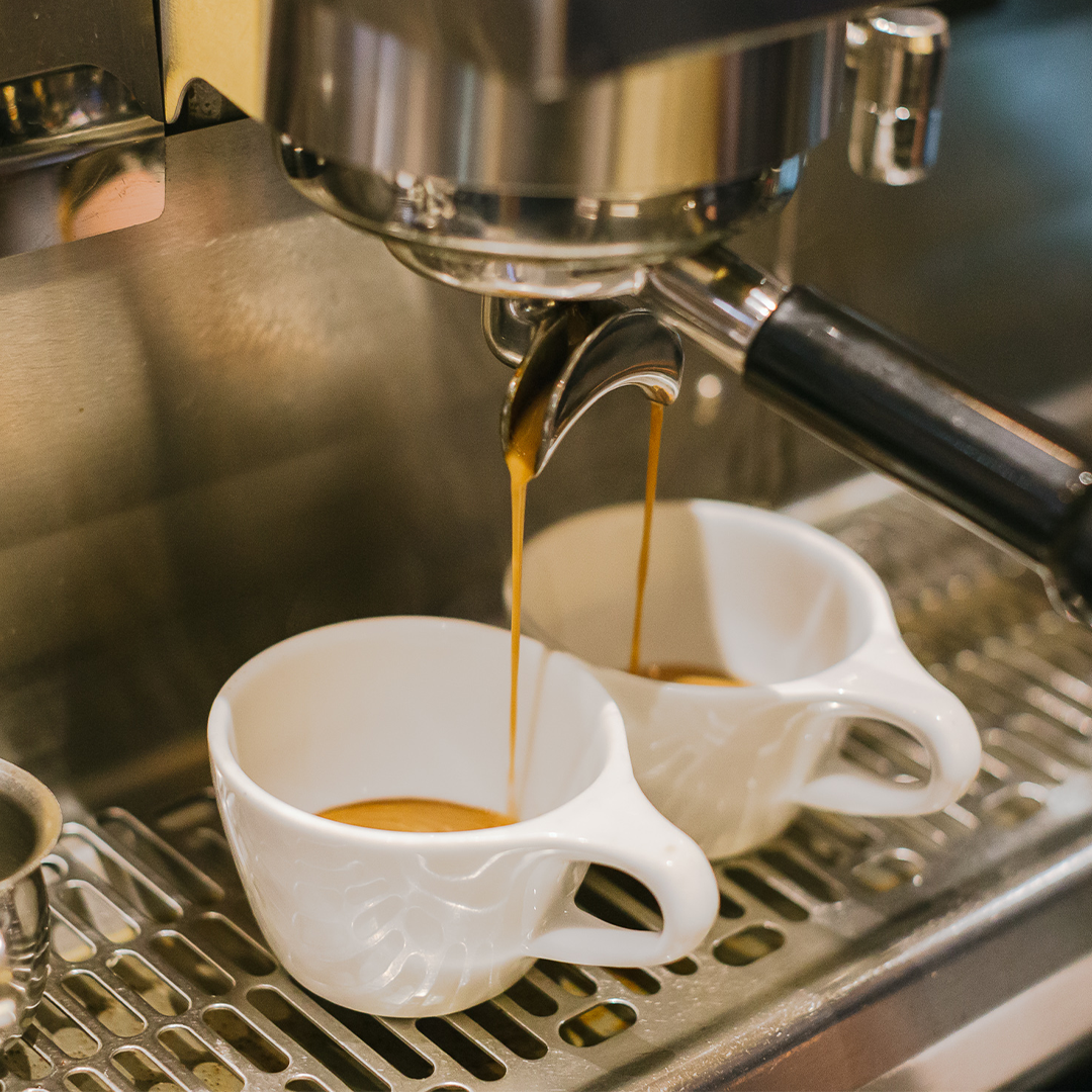 brewing espresso