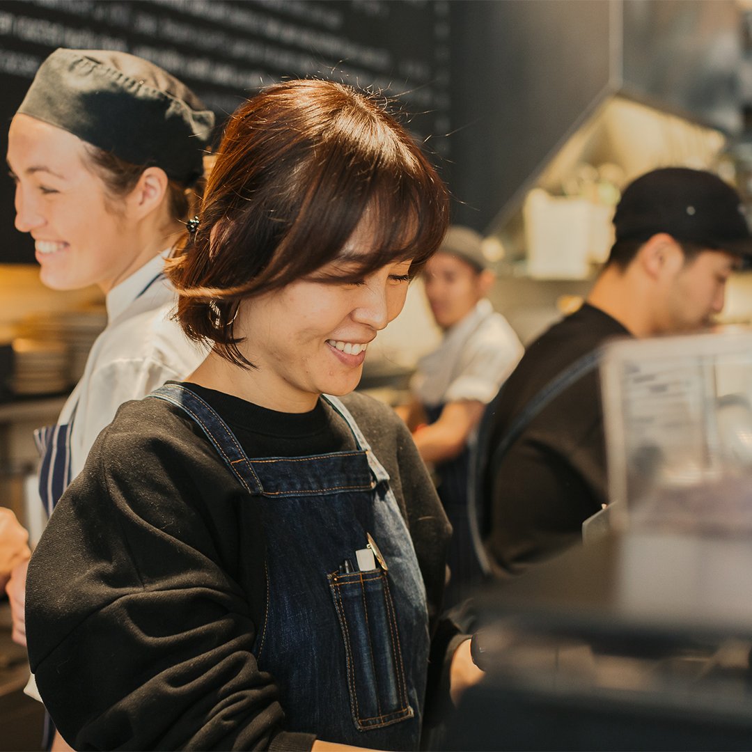 P&R staff happily serving customer
