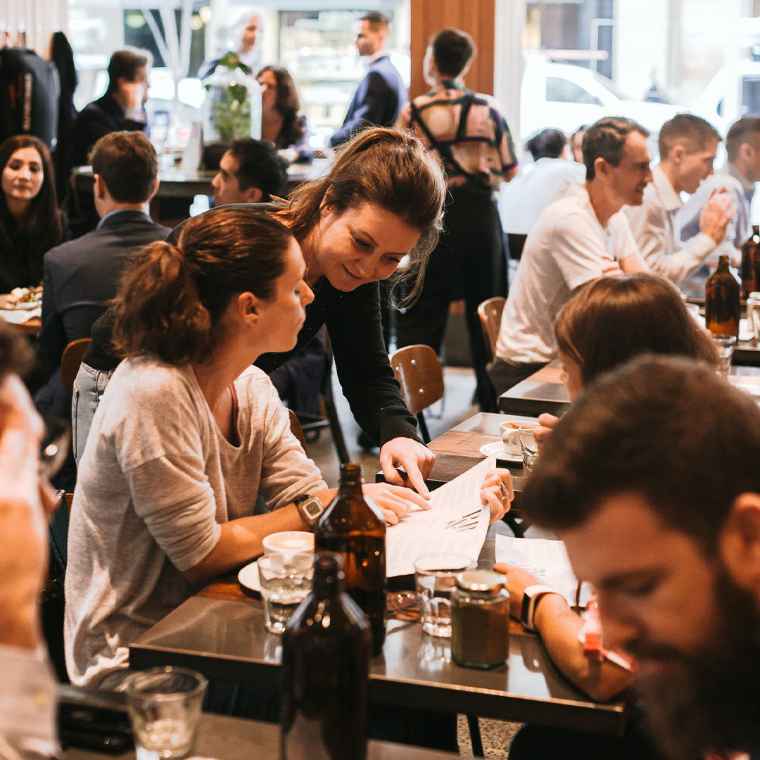 people in a cafe
