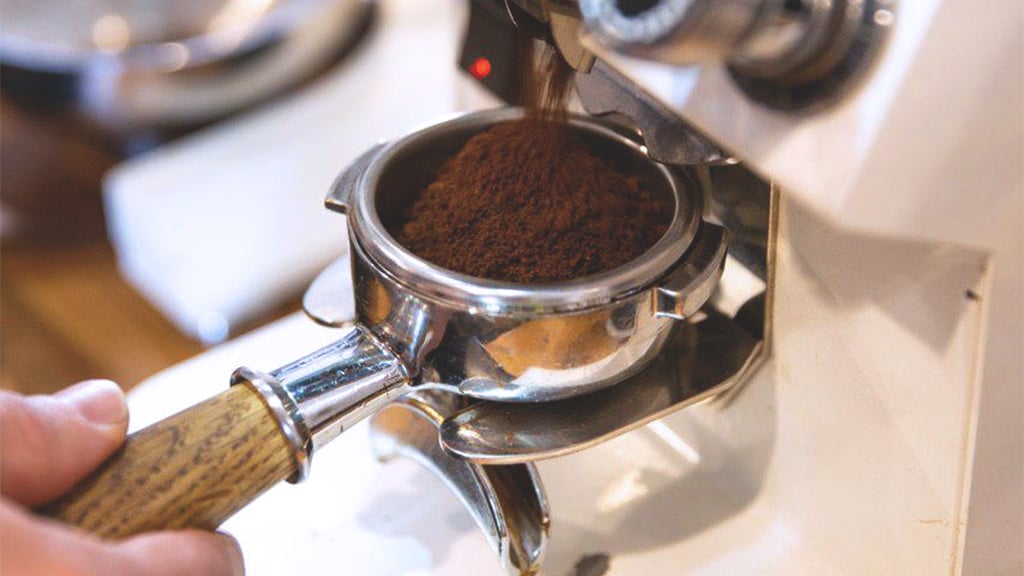 grinding coffee beans