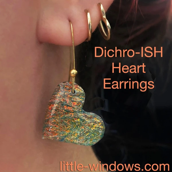 Resin crafting casting jewelry making earrings dichro film color shift iridescent