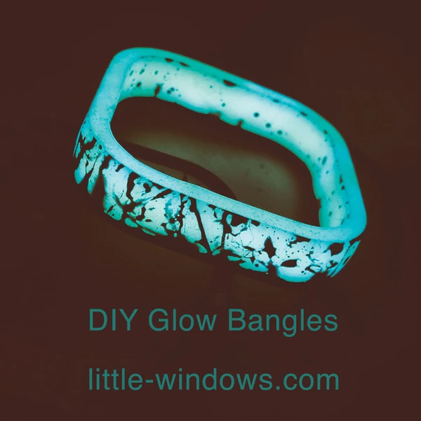 resin casting bangle bracelet glow in the dark GITD halloween