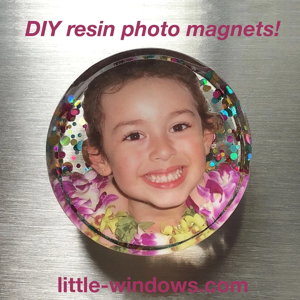 resin cast photo magnet large circle mold giltter