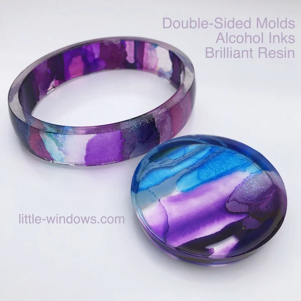resin casting little windows alcohol inks jewelry making