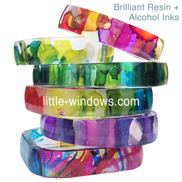 resin casting alcohol inks bangle bracelets