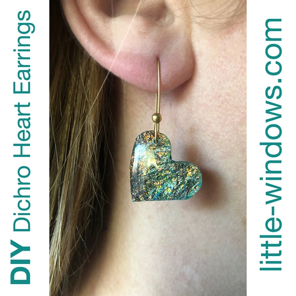 resin jewelry making dichroISH heart earrings texture film