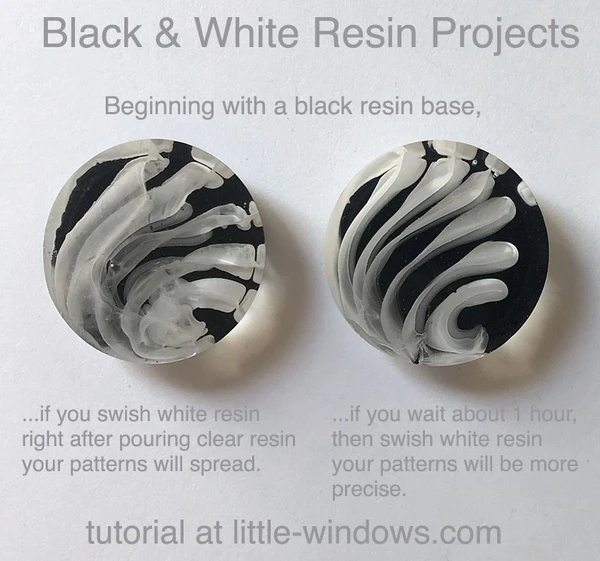 resin craft jewelry black white casting art resin