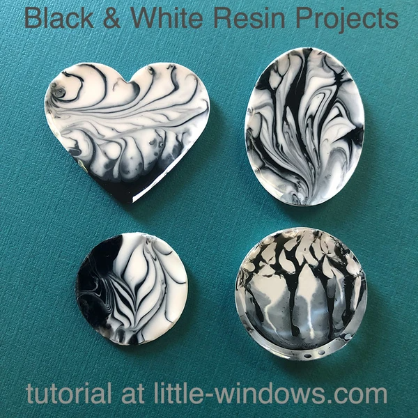 resin craft jewelry black white casting art resin