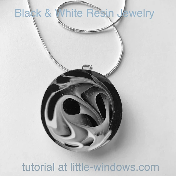 resin jewelry making black and white necklace