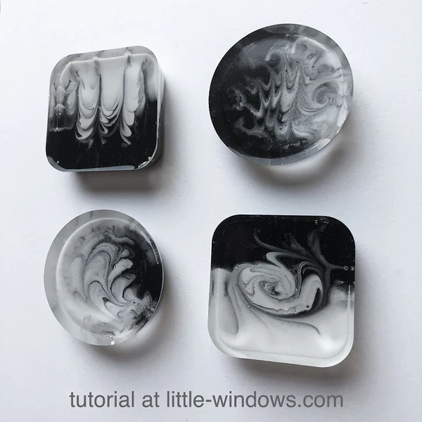 resin craft jewelry black white casting art resin