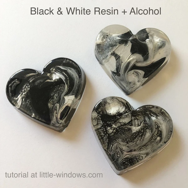 resin craft jewelry black white alcohol casting art resin