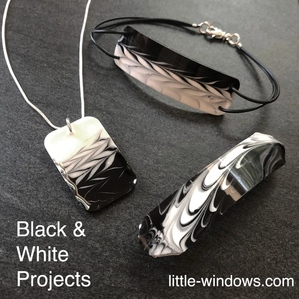resin craft jewelry black white casting art resin