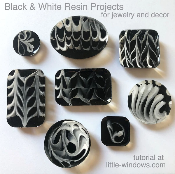 resin crafting jewelry cast black with white stripes