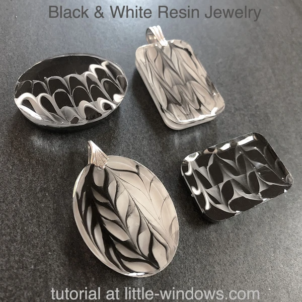 resin craft jewelry black white casting art resin