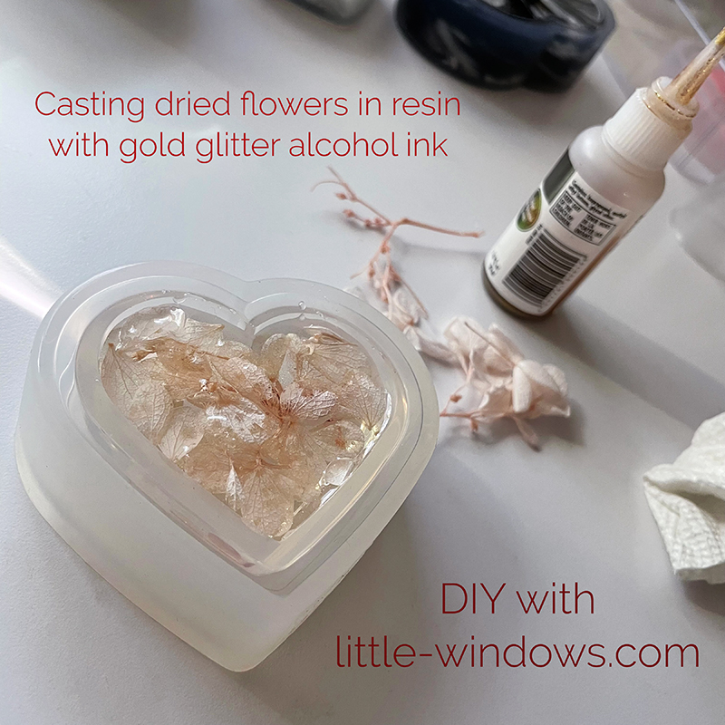 Resin Tutorial: Casting with 3-in-1 Heart Molds + dried flowers, beads,  photos, alcohol inks, love! 