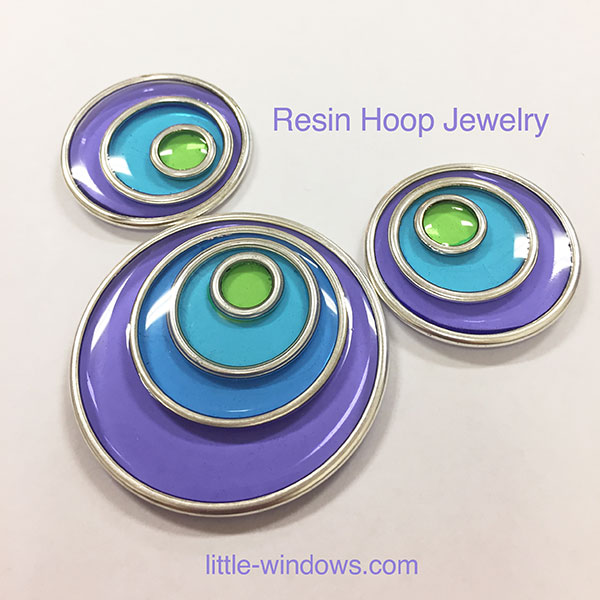 create resin jewelry with color film Nunn Design Hoops