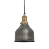 Brooklyn Vintage Mini Metal Cone Lamp Shade - Dark Grey Pewter - 7 inch