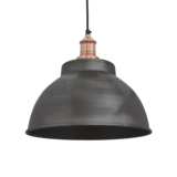 13-Inch_Pendant_Pewter_Industville_Lighting_Dome_Copper_Holder_Brooklyn_BR-DP13-P-CH