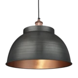 17-Inch_Pendant_Pewter_Copper_Industville_Lighting_Dome_CopperHolder_Brooklyn_BR-DP17-CP-CH