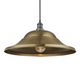Brooklyn Outdoor & Bathroom Giant Hat Pendant – 21 Inch – Brass - Pewter Holder