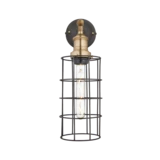 Brooklyn Wire Cage Wall Light - 5 Inch - Pewter - Cylinder - Brass Holder