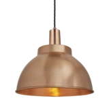  Sleek Dome Pendant - 13 Inch - Copper - Copper Holder