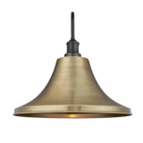Swan Neck Outdoor & Bathroom Giant Bell Wall Light - 20 Inch – Brass - Pewter Holder 