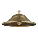 Swan Neck Outdoor & Bathroom Giant Hat Wall Light - 21 Inch – Brass - Brass Holder