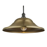 Swan Neck Outdoor & Bathroom Giant Hat Wall Light - 21 Inch – Brass - Pewter Holder