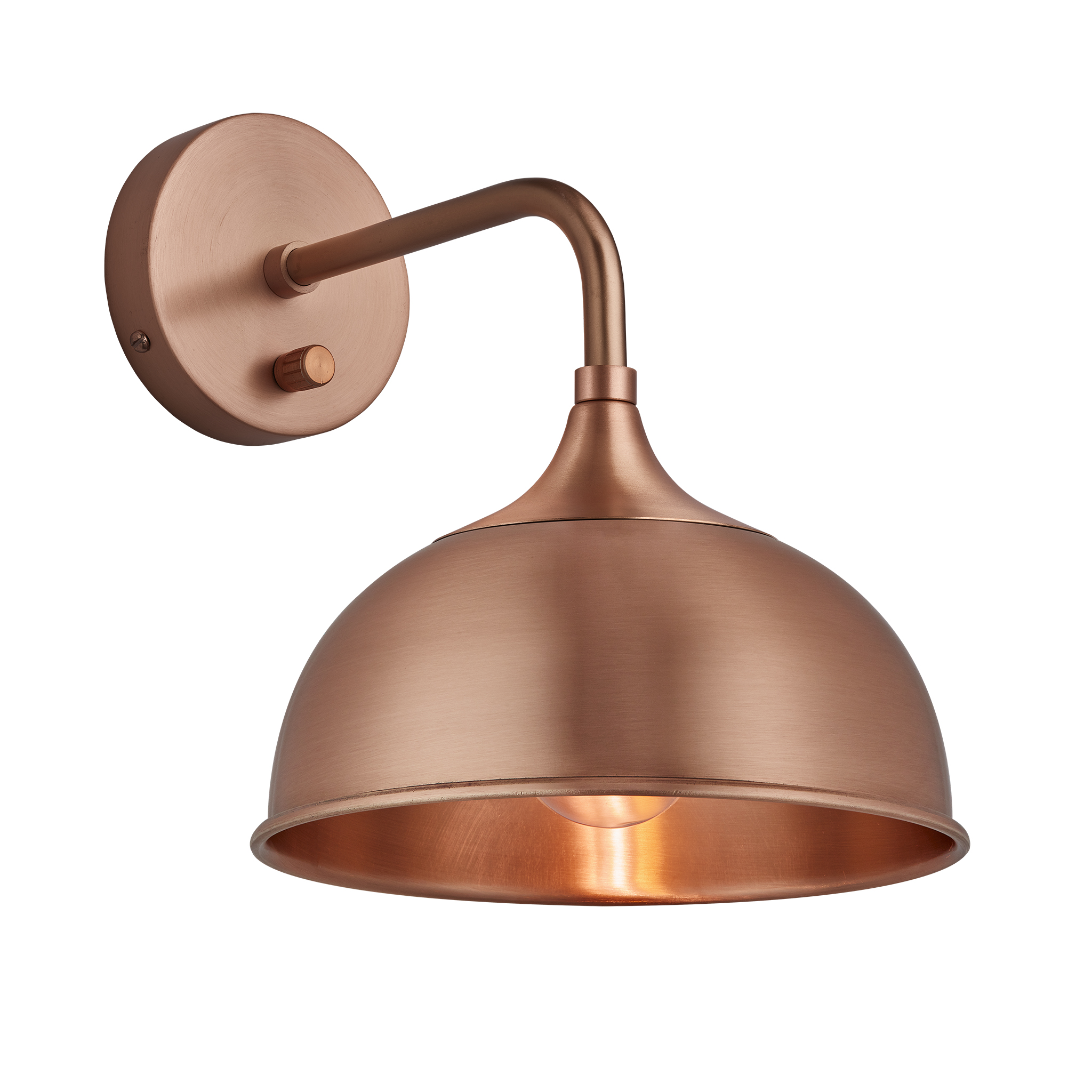 Chelsea Dome Wall Light - 8 Inch - Copper - Copper Holder