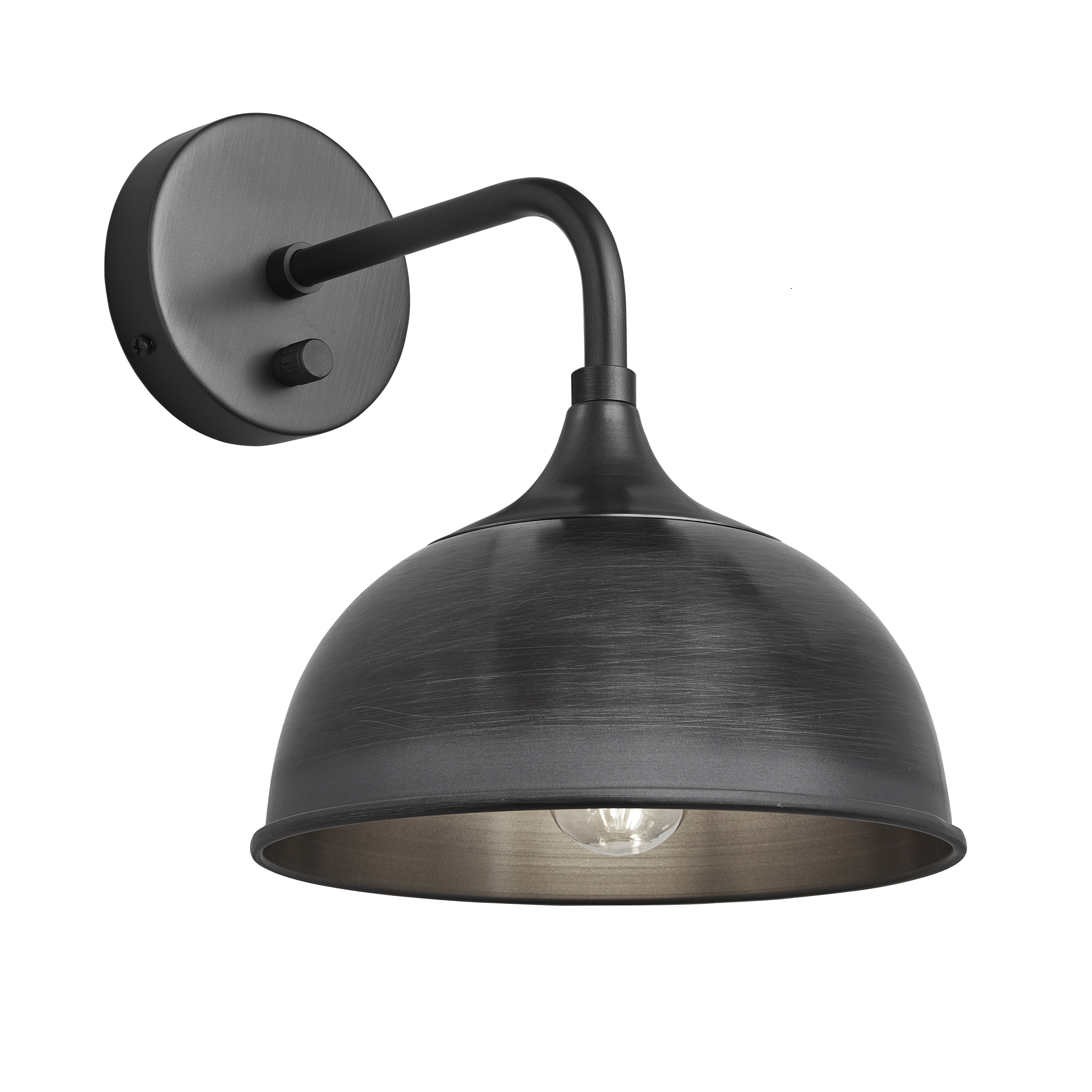 Chelsea Dome Wall Light - 8 Inch - Pewter - Pewter Holder