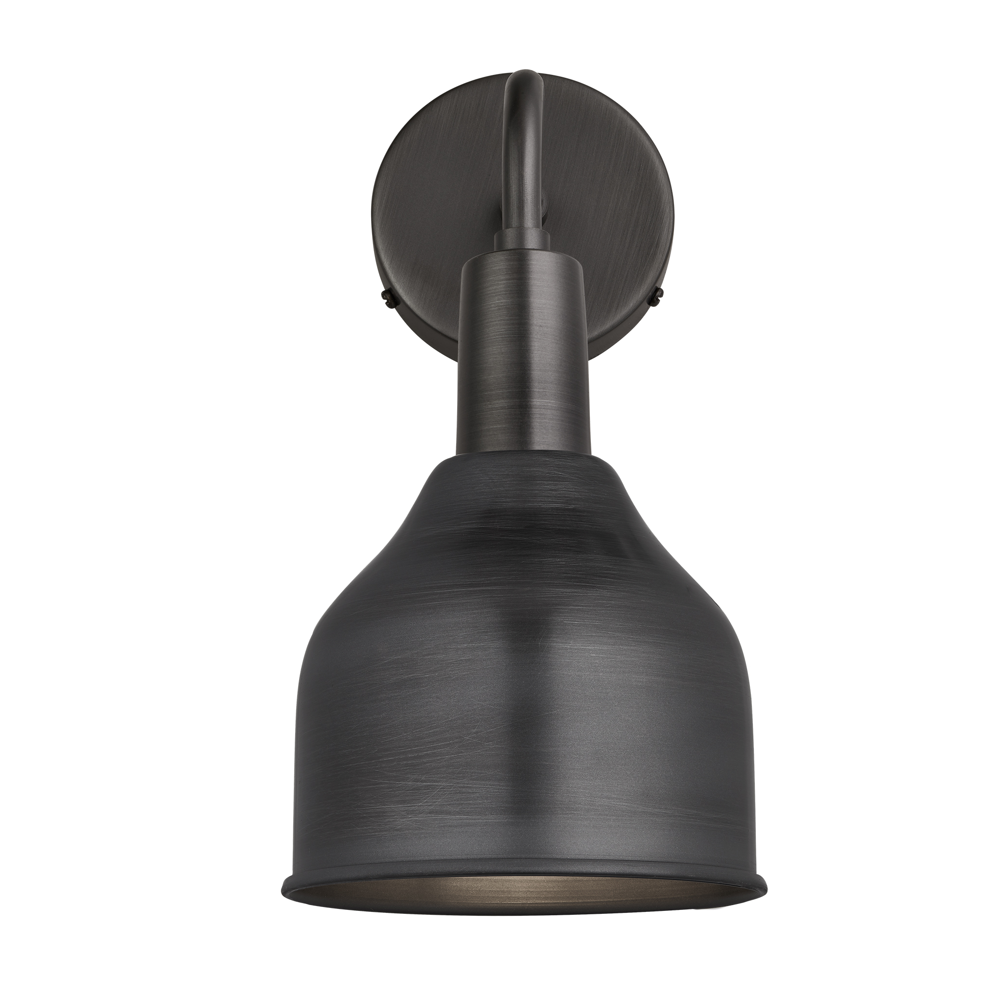 Sleek Cone Wall Light - 7 Inch - Pewter - Pewter Holder
