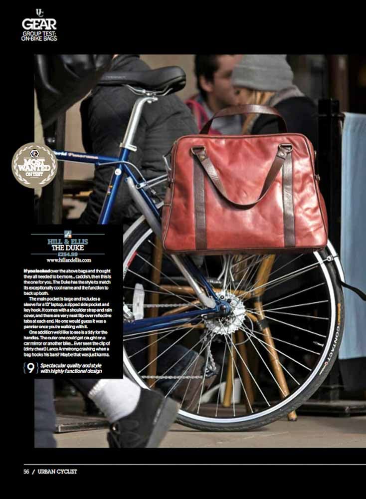 Review of duke bike bag in Urban Cyclist